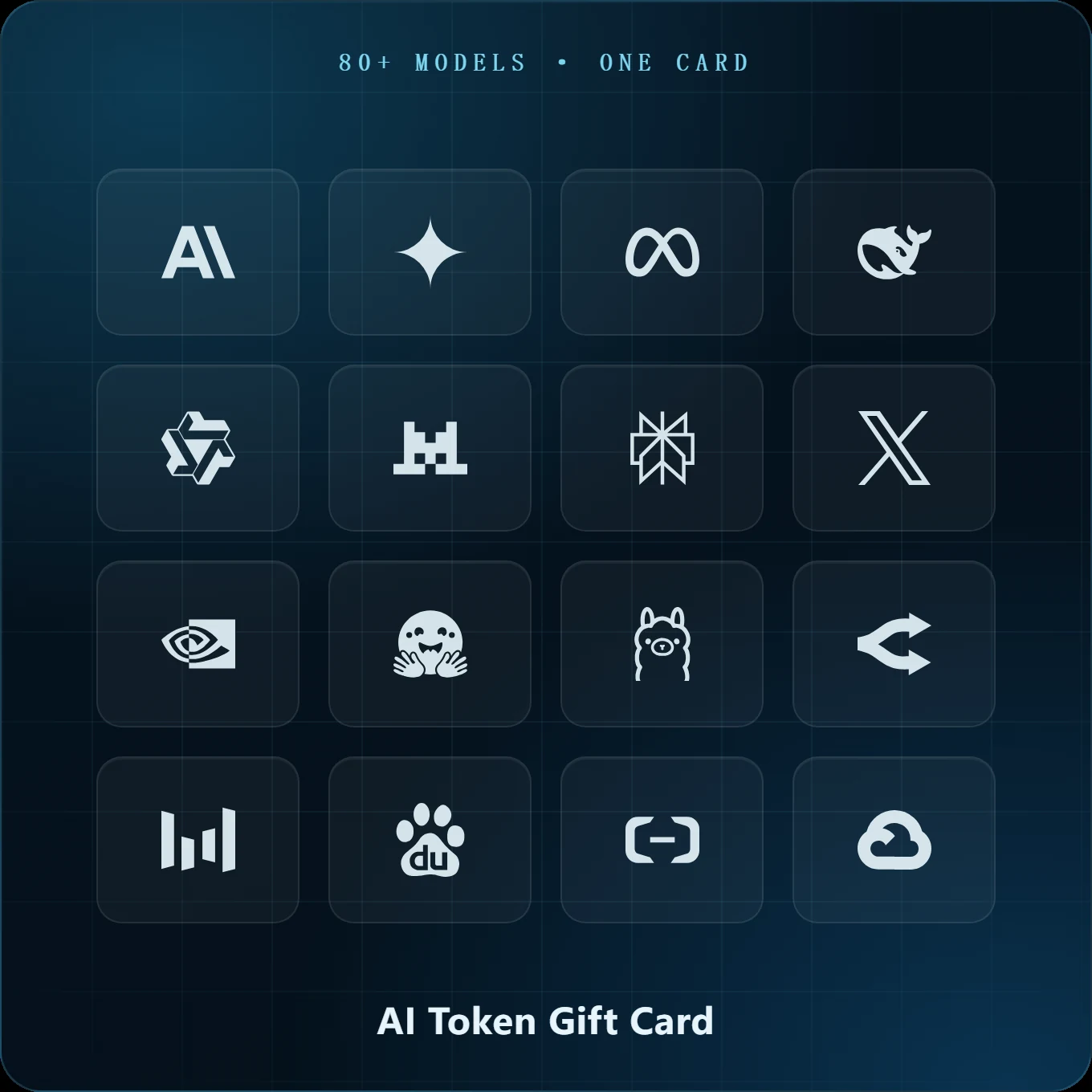 80+ AI models on one Canvasland AI Token gift card